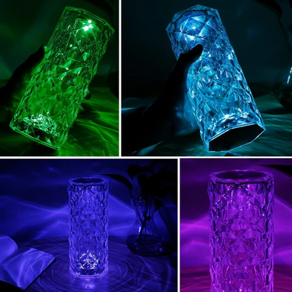 16 colors Crystal Diamond Table Lamp, USB Charging Touch Control Decorative (Rechargeable)