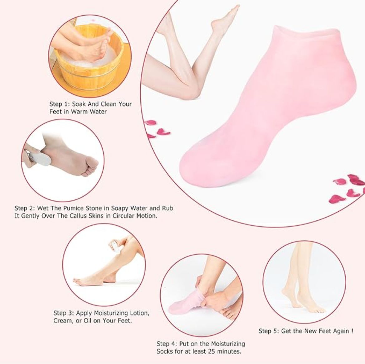 1 Pair Feet Care Silicone Moisturizing Socks